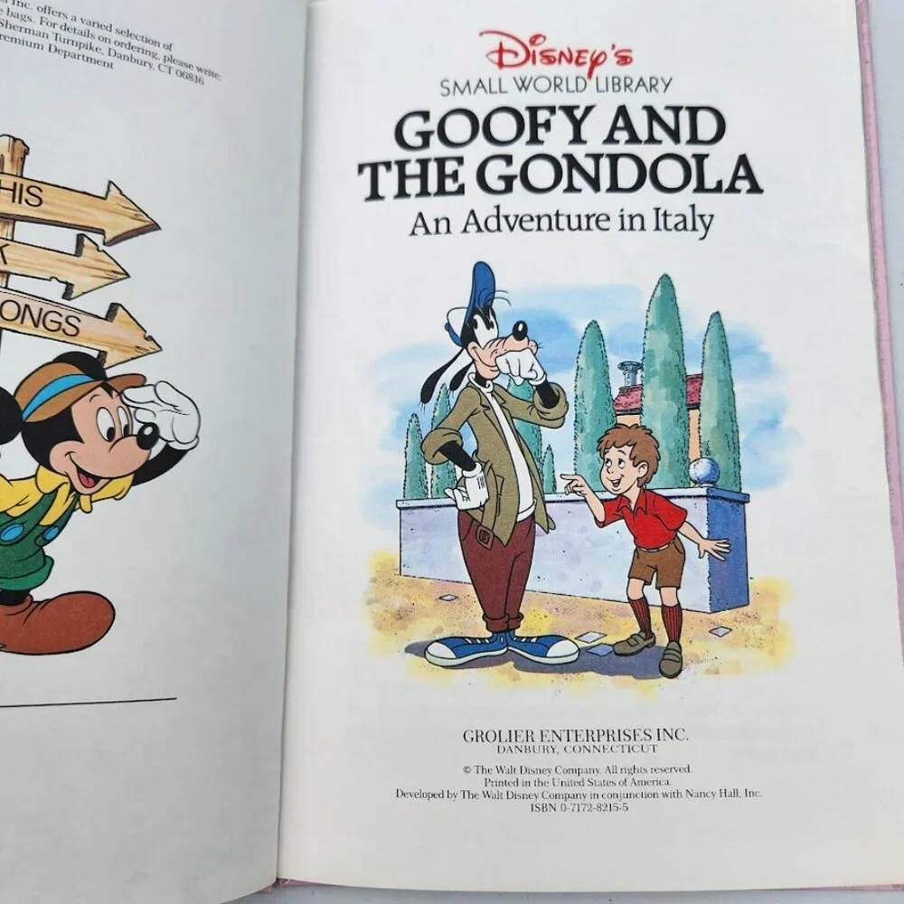 VINTAGE Disney Children's Book Bundle Goofy Small World Library 1980s Books Mick